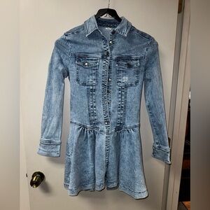 Free People Denim Long Sleeve Dress women small